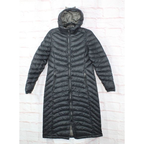L.L. Bean Jackets & Blazers - LL Bean Black Nylon Zip Hooded Ultralight Long Down Hooded Coat Size XS